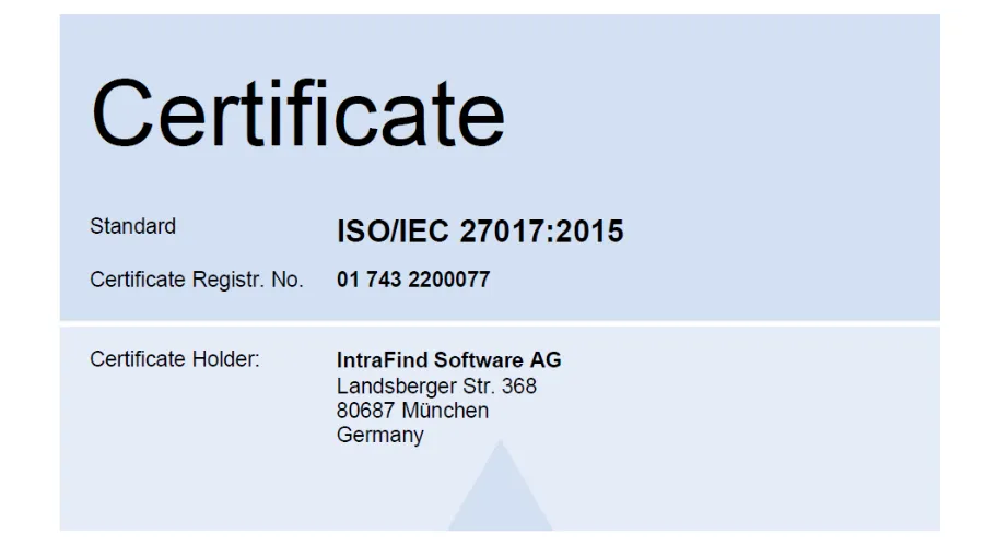 Certificate ISO IntraFind